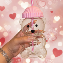 Load image into Gallery viewer, Pink Bear Glass Cup
