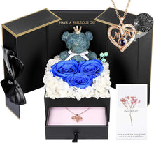 Load image into Gallery viewer, Preserved Rose Box for Her, Forever Real Flowers with Sterling Silver Necklace - Romantic Gift for Delivery on Valentine’S Day, Christmas, Birthday, Anniversary
