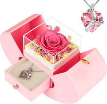 Load image into Gallery viewer, Preserved Real Red Rose with L Love You Forever Flowers Rose Valentines Day Gifts for Her Wife Girlfriend Women Mom Grandma on Valentines Mothers Day Christmas Anniversary Romantic-Red
