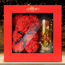 Load image into Gallery viewer, Flower Rose Bear for Mom,Perfect Birthday Romantic Gift for Wife Daughter Girlfriend Friend Her,Light up Rose in Glass Dome for Birthday Anniversary Mothers Day Valentines Day
