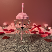 Load image into Gallery viewer, Pink Bear Glass Cup
