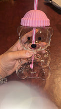 Load image into Gallery viewer, Pink Bear Glass Cup
