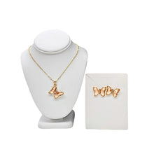 Load image into Gallery viewer, Crystal Butterfly Necklace Set
